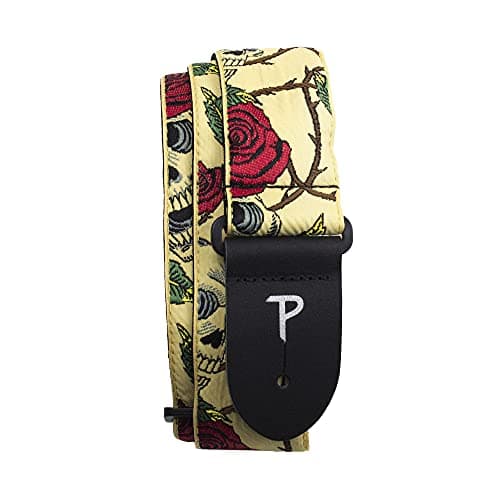 Perri’s Leathers Ltd. Jacquard Adjustable Guitar Strap - Made in Canada — Skull & Roses