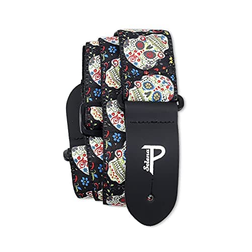 Perri’s Leathers Ltd. Jacquard Adjustable Guitar Strap - Made in Canada — Sugar Skulls
