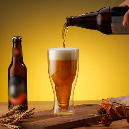 15 oz Beer Glasses Set of 2, Gift for Men
