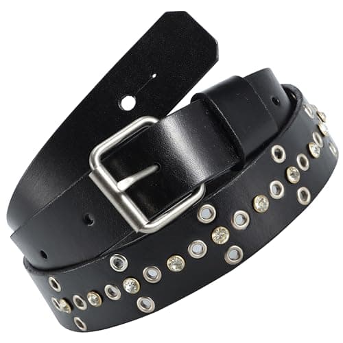 Nefelibata Royal Iris Natural Vegetable Tanned Cowhide Guitar Strap — Crucifix Rivet Diamond-black