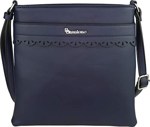 B BRENTANO Vegan Leather Medium Crossbody Purse — Navy - S