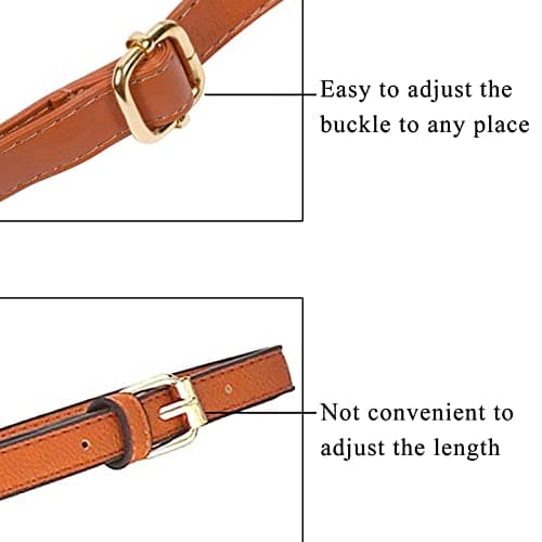 Beaulegan Purse Strap Replacement - Full Grain Microfiber - 59 Inch Adjustable, Dark Brown/Gold
