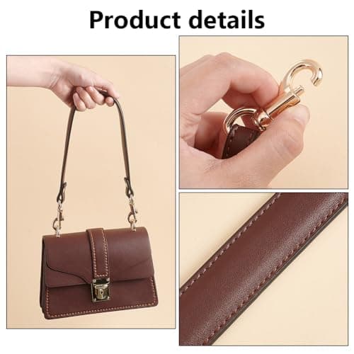 PH PandaHall Women's Coffee Color 1 Inch Wide Golden Clasp Handbag Strap