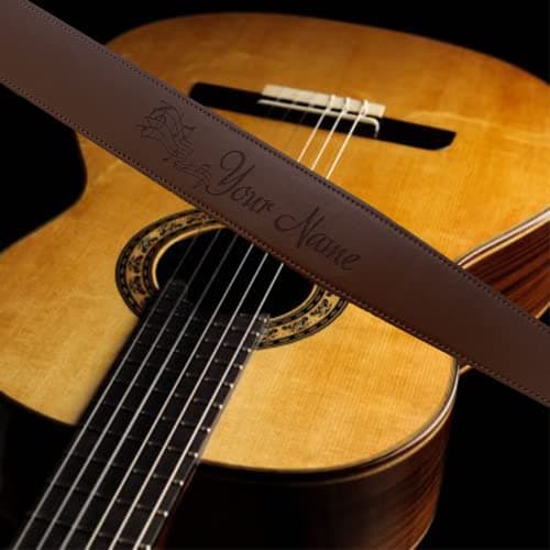 Custom Engraved Microfiber Guitar Strap for Men Adjustable Bass Strap Gifts