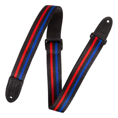 Levy's 1.5" Kids Guitar Strap with Tri-Glide Adjustment - Black — Racing Stripe