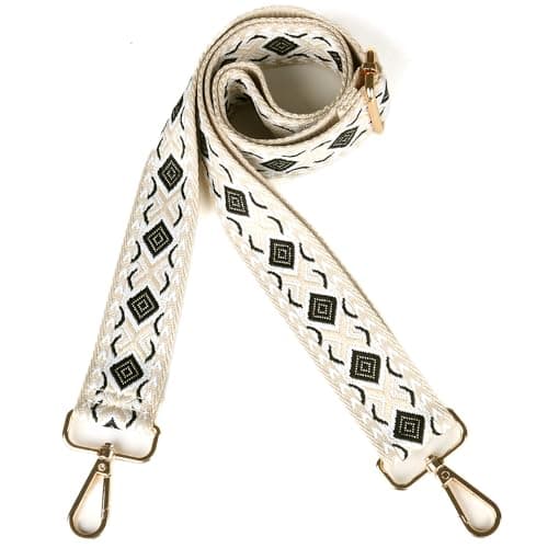 Women's Handbag Shoulder Strap - Wide 3.8cm Crossbody Bag Replacement — Boho-black