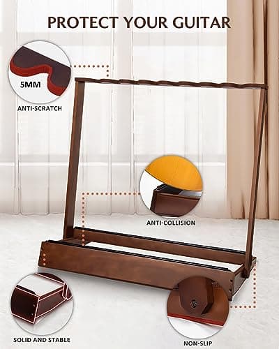 STRICH SMT-20 Multi-Guitar Rack Stand, Holds 10 Electric Bass or 5 Acoustic Guitars