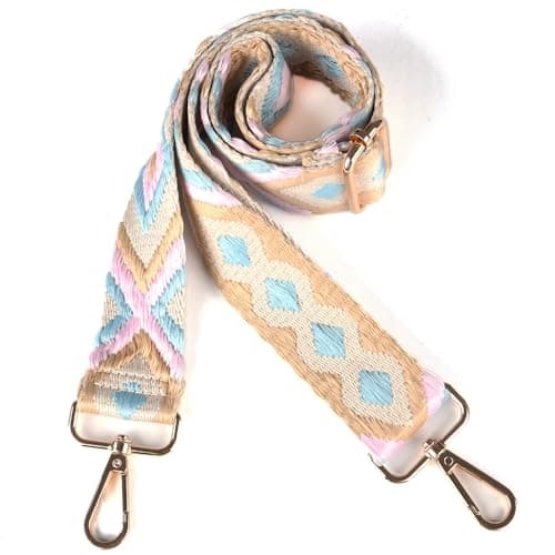 Women's Handbag Shoulder Strap - Wide 3.8cm Crossbody Bag Replacement — Diamond-blue/Pink