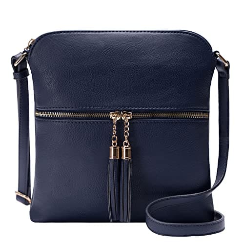 Solene Women's Lightweight Tassel Crossbody Purse, Perfect Daily and Travel Bag — Navy