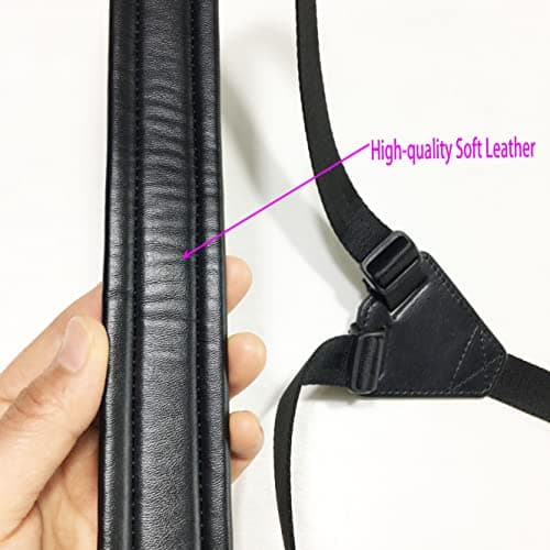 RAUYIVANY Classic Guitar Strap, Soft Leather, Adjustable 28-33.5", Black