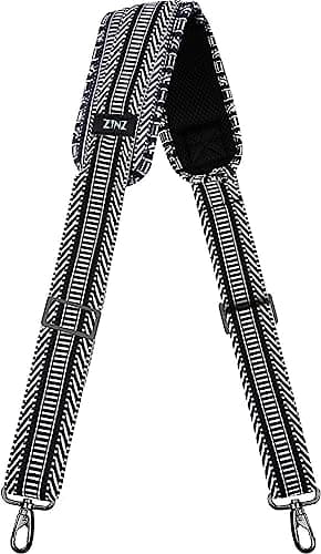 Padded Shoulder Strap Replacement for ZINZ Bag — Black&white Jacquard