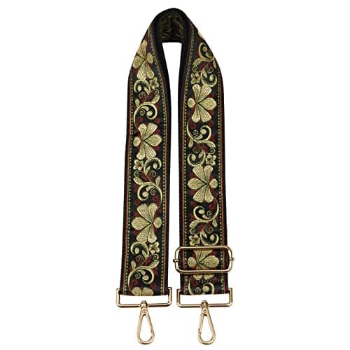 Women's Adjustable Jacquard Woven Purse Strap for Crossbody Bags — Vintage Flower G
