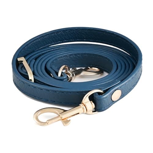 Leather Handbag Straps for Crossbody Replacement — navy with gold buckle