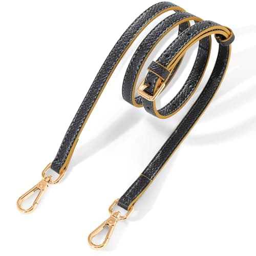 Hamdecro Leather Purse Strap Replacement, Crossbody & Shoulder Straps for Bags, Adjustable — Grey - Yellow
