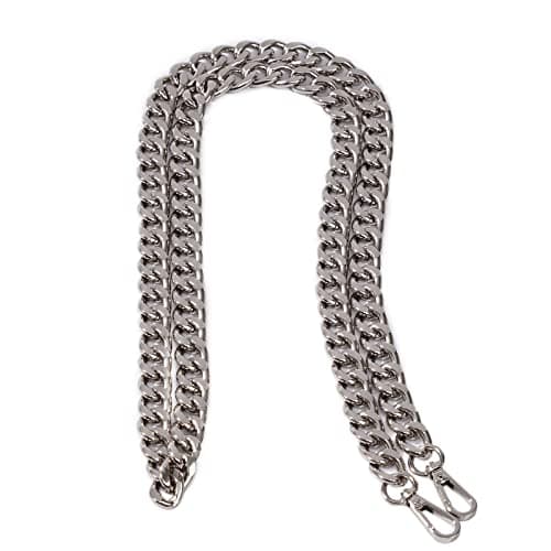 Xiazw Medium Metal Shoulder Crossbody Purse Chain Strap Replacement (26", Silver) — Silver