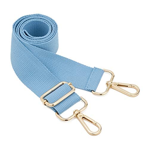 DEVPSISR Wide Shoulder Strap Replacement Adjustable Crossbody Canvas Bag — Light Blue
