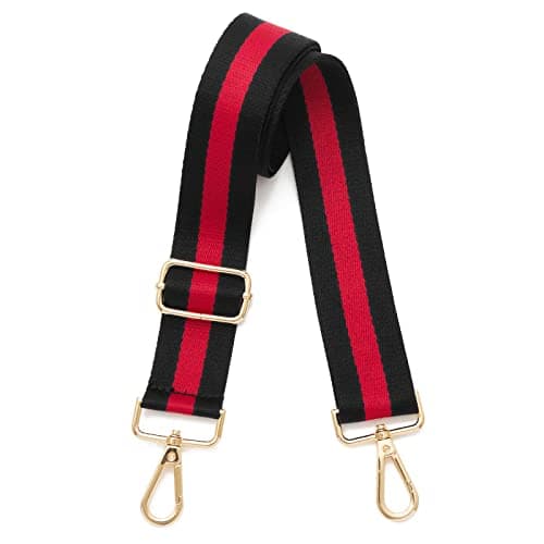 DOAPMLL Adjustable Gold Hardware Canvas Shoulder Strap for Women's Crossbody Purse — Stripeblack