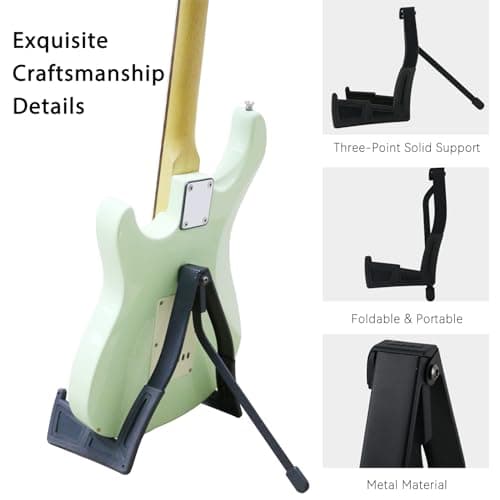 Metal Guitar Stand with Adjustable Height and Folding Design