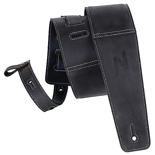 Nefelibata Aged Black 3" Guitar Strap with Foam Padding and Cable Loops — Aged Black