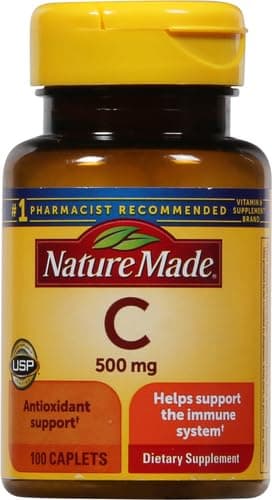 Vitamin C 500 mg Caplets for Immune Support, 100 Count