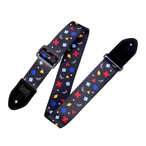 Levy's Leathers Black and Yellow Sunflower Guitar Strap MP2-009 — Rad - Red