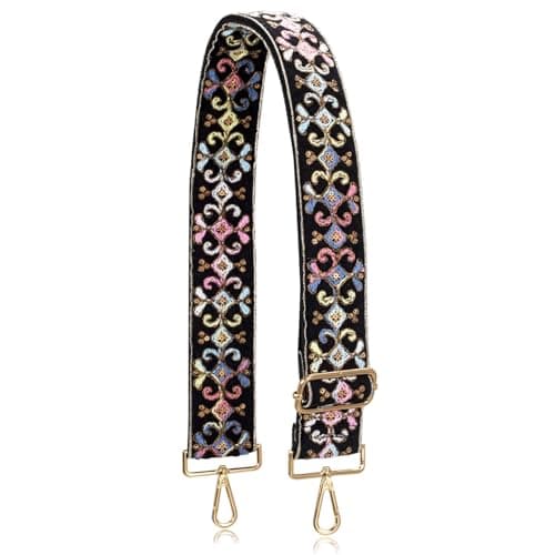 Allzedream Embroidered Lace Sequins Crossbody Handbag Strapreplacement — Colorful Black