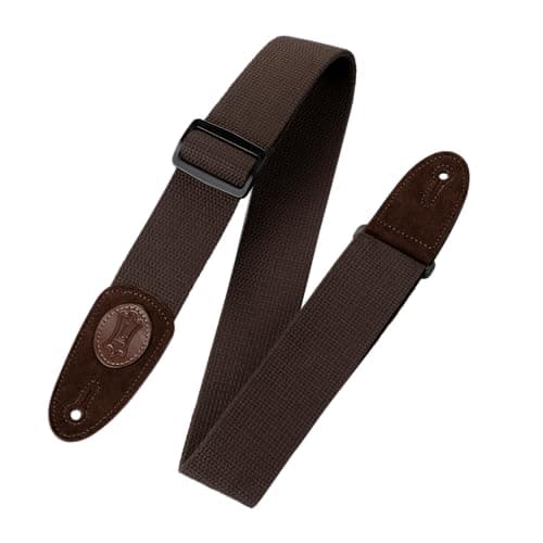 Levy's Leathers Signature Brown Cotton Guitar Strap with Tri-Glide Adjustment
