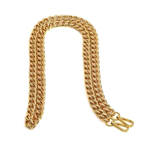 Xiazw Medium Metal Shoulder Crossbody Purse Chain Strap Replacement (26", Silver) — Yellow Gold