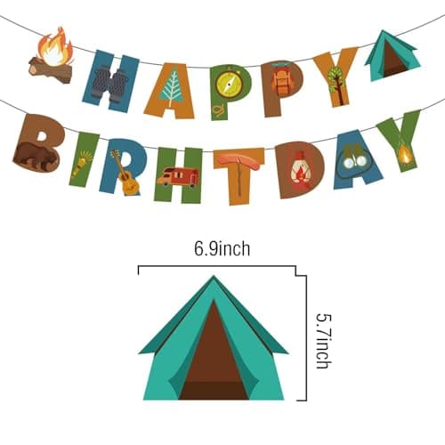 Happy Birthday Campfire Tent Oil Lamp Banner