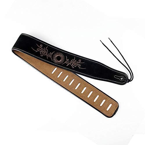 Deluxe Italian Leather Guitar Strap, Super Soft Suede, 2.5" Wide, Adjustable 43.5" to 56" — Y24