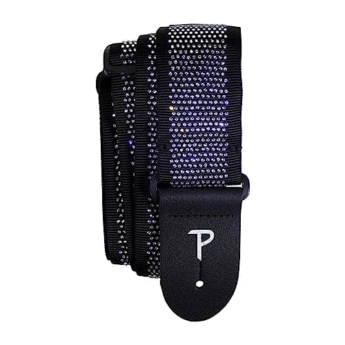 Perri’s Leathers Rhinestone Jacquard Guitar Strap - Black with Rhinestones