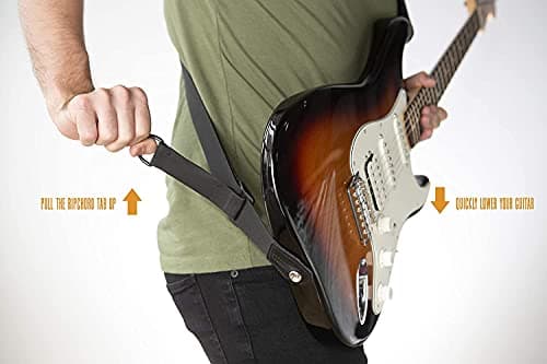 Levy's MRHGS-BLK Black Leather Guitar Strap