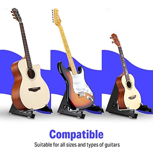 Travel Guitar Stand, Foldable Lightweight A Frame Floor Stand for Bass, Cello, Mandolin, Banjo, Ukulele