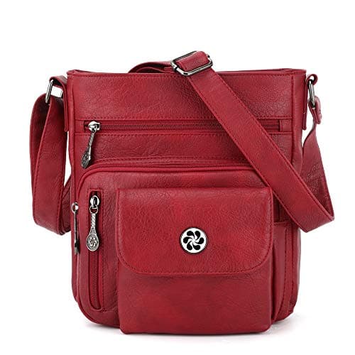Angel Kiss Vegan Leather Crossbody Bag for Women Adjustible Strap — 7red