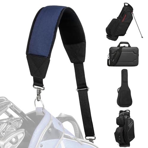 LZFAN Golf Bag Shoulder Strap, Single Padded Adjustable Universal Replacement — Blue