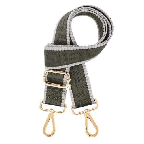 Kolti Wide Adjustable Canvas Crossbody Shoulder Strap Handbag — Gold buckle-457
