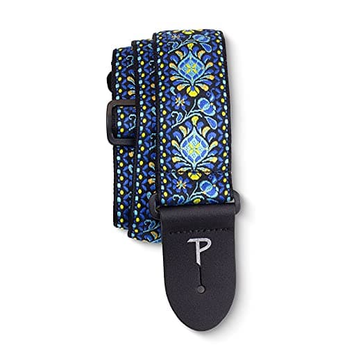 Perri’s Leathers Ltd. Jacquard Adjustable Guitar Strap - Made in Canada — Blue Lotus