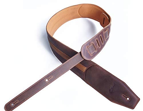 Vintage Leather Guitar Straps, 3.0 Inches Wide for Electric, Acoustic, and Bass Guitars