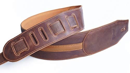 Vintage Leather Guitar Straps, 3.0 Inches Wide for Electric, Acoustic, and Bass Guitars