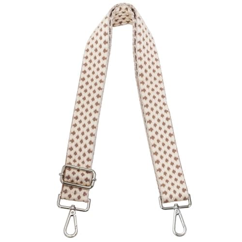 Women's Adjustable Jacquard Woven Purse Strap for Crossbody Bags — Dot Pink,silver Hardware