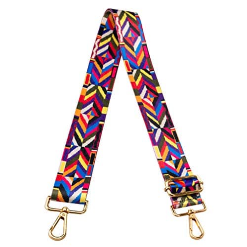 ZANQANO Adjustable Crossbody Strap for Purse and Guitar Multicolor Handbag Straps — Geometry Color