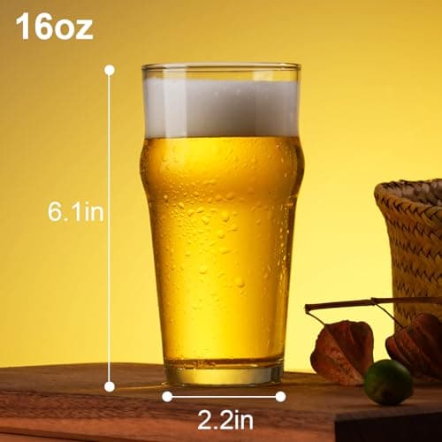 Pint Glasses Set of 4 for Beer Enthusiasts