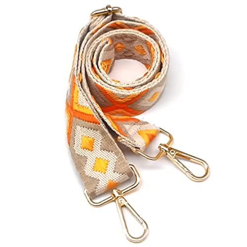 Women's Handbag Shoulder Strap - Wide 3.8cm Crossbody Bag Replacement — Diamond-orange