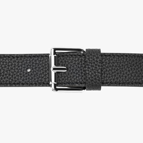 SEAVILIA Genuine Leather Purse Strap Replacement Handmade Shoulder Crossbody Bag Strap — Black & Silver Hardware