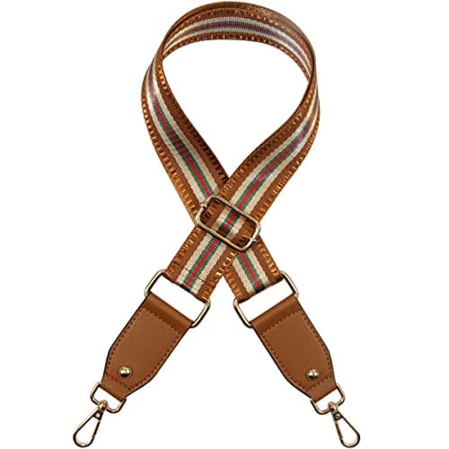 Duwi Wide Multicolor Guitar Style Handbag & Purse Strap — Brown,browngr,stripe