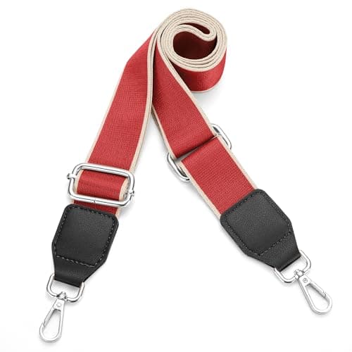 Universal Adjustable Crossbody Purse Strap for Handbags — Silver - Red