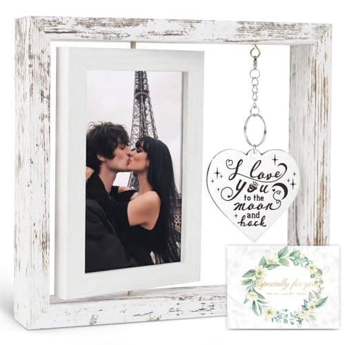 Personalized Mr & Mrs Rotating Floating Picture Frame 4x6 — I love you to the moon and back