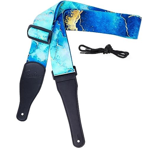 Black and White Checkered Durable Nylon Guitar Strap — Blue Ocean