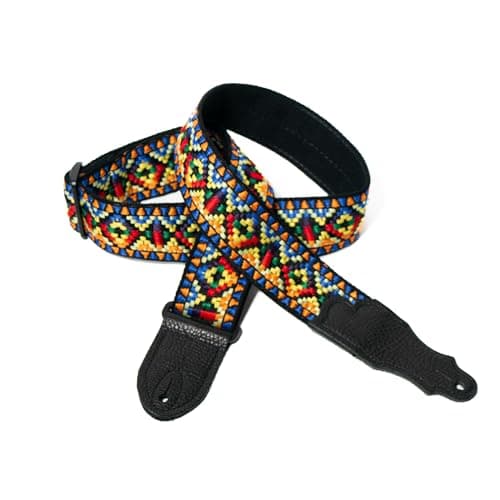 Retro Folk Guitar Strap, 2" Width — Multi-colored