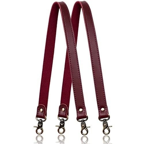 A Allzedream Genuine Leather Handbag Shoulder Strap & Replacement Purse 2 Pack — Wine Red